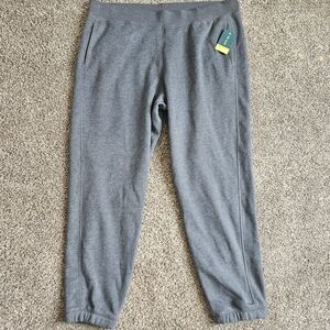 Tek Gear NWT XXL straight dark gray ultrasoft fleece mens pants elastic